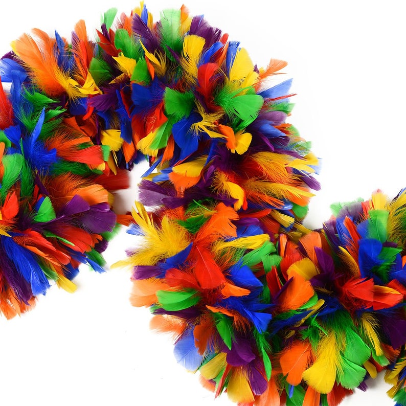 Large Rainbow Feather Boa PRIDE Parade Feather Boa Feather Etsy New