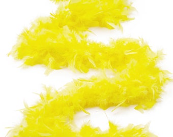 60 Gram Chandelle Feather Boa, Yellow 2 Yards For Party Favors, Kids Craft & Dress Up, Dancing, Wedding, Halloween, Costume ZUCKER®