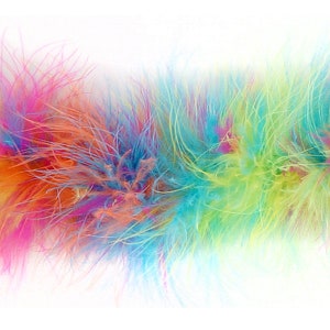Marabou Feather Boas 20 Grams 2 Yards, Hot Rainbow Mix For DIY Art Crafts Carnival Fashion Halloween Costume Design Home Decor ZUCKER®