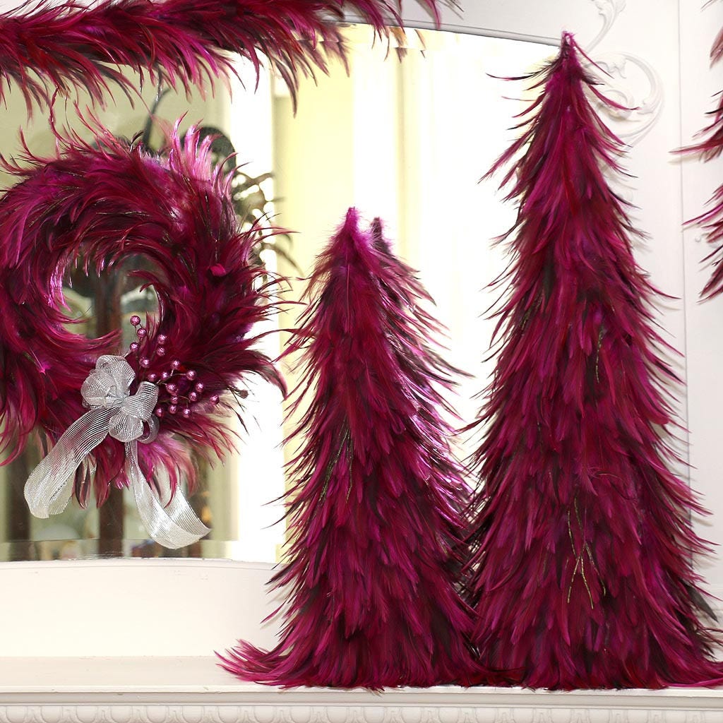 Festive Decorative Holiday Feather Tree Unique Holiday & Etsy