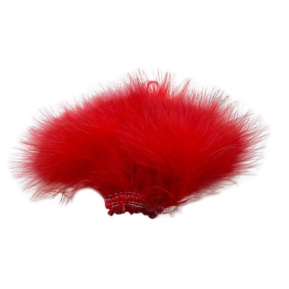 RED Strung Marabou Turkey Feathers for Fly Fishing, Fly Tying