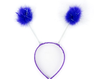 DARK LILAC Marabou Feather Antenna Headbands - For Halloween and Costume Parties