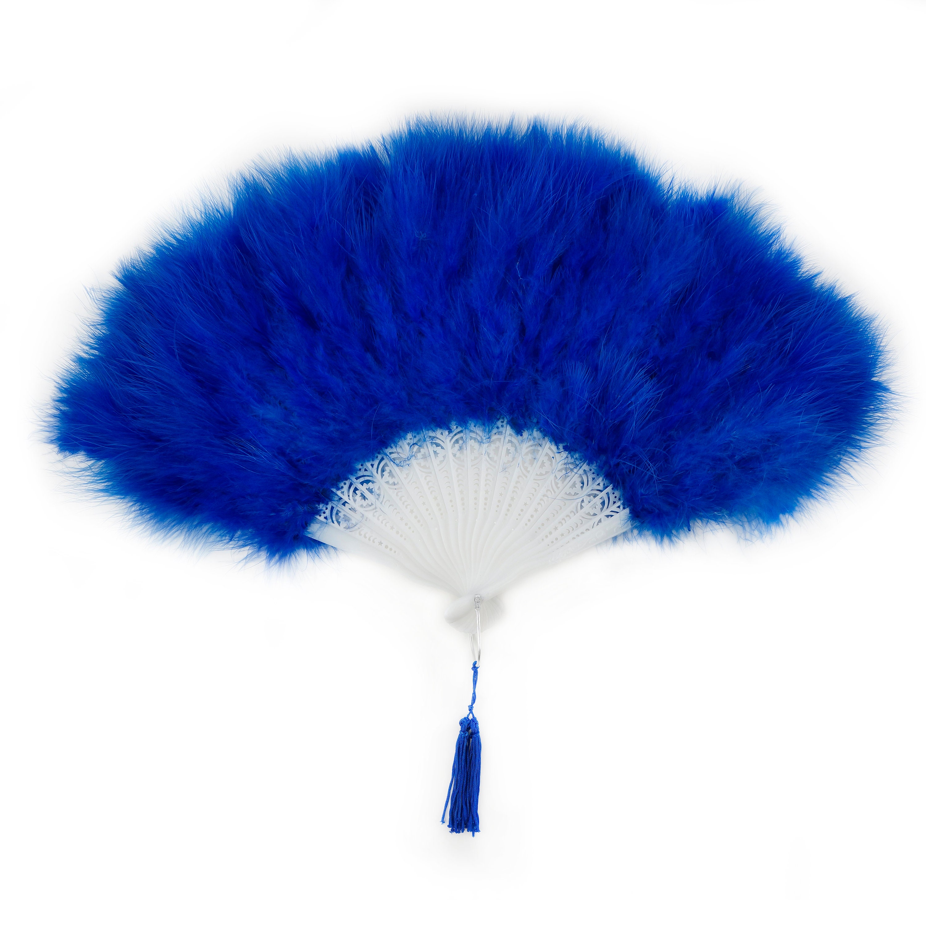 Royal Blue Feather Fan, Small Marabou Feather Fan, Cheap Feather Fan