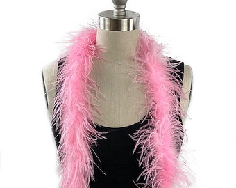 Ostrich Feather Boa, Candy Pink 2 Ply Value Ostrich Boa Halloween Costume, Dance and Fashion Design ZUCKER® Dyed & Sanitized in the USA