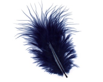 Turkey Feathers, Navy Blue Loose Turkey Marabou Feathers, Short and Soft Fluffy Down, Craft and Fly Fishing Supply Feathers ZUCKER®