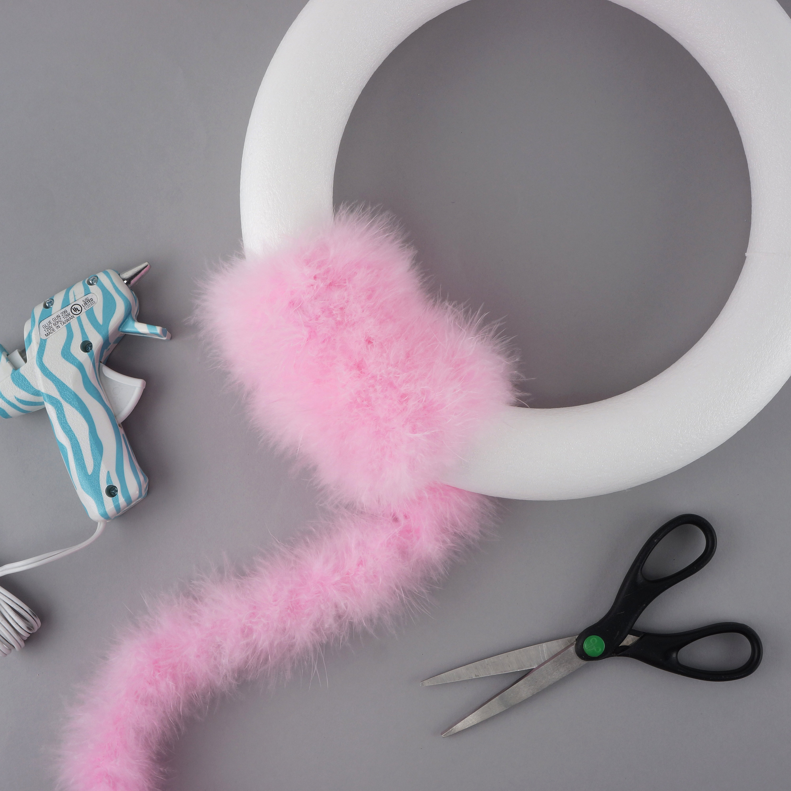 Marabou Feather Craft Boas, 15 Gram Candy Pink Marabou Boa, 2 Yards For