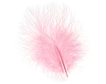 Turkey Feathers, Light Pink Loose Turkey Marabou Feathers, Short and Soft Fluffy Down, Pink Feathers for Craft, Fly-Fishing, Decor ZUCKER®