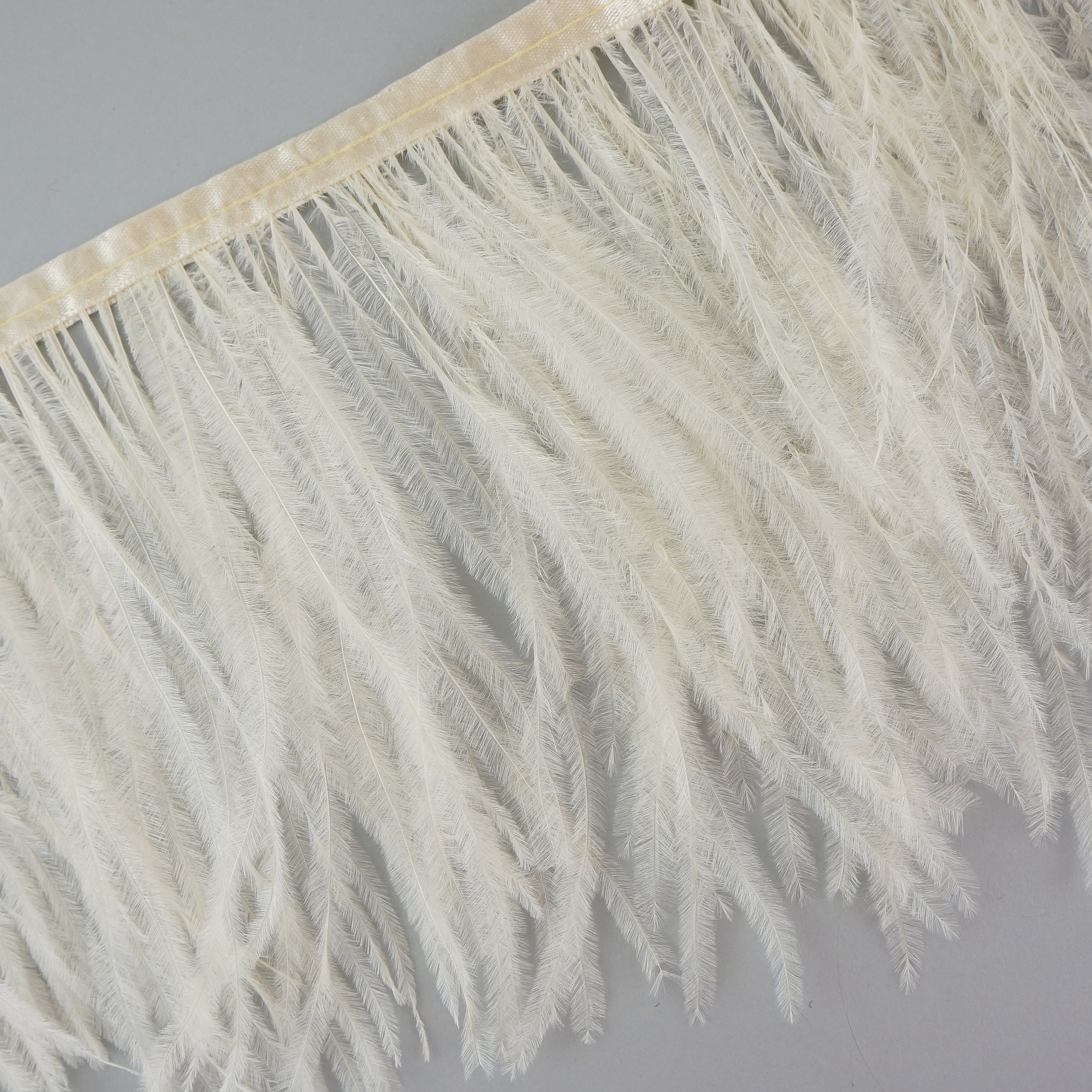 IVORY 1 YARD Ostrich Feather Fringe For Bridal, Carnival Costume