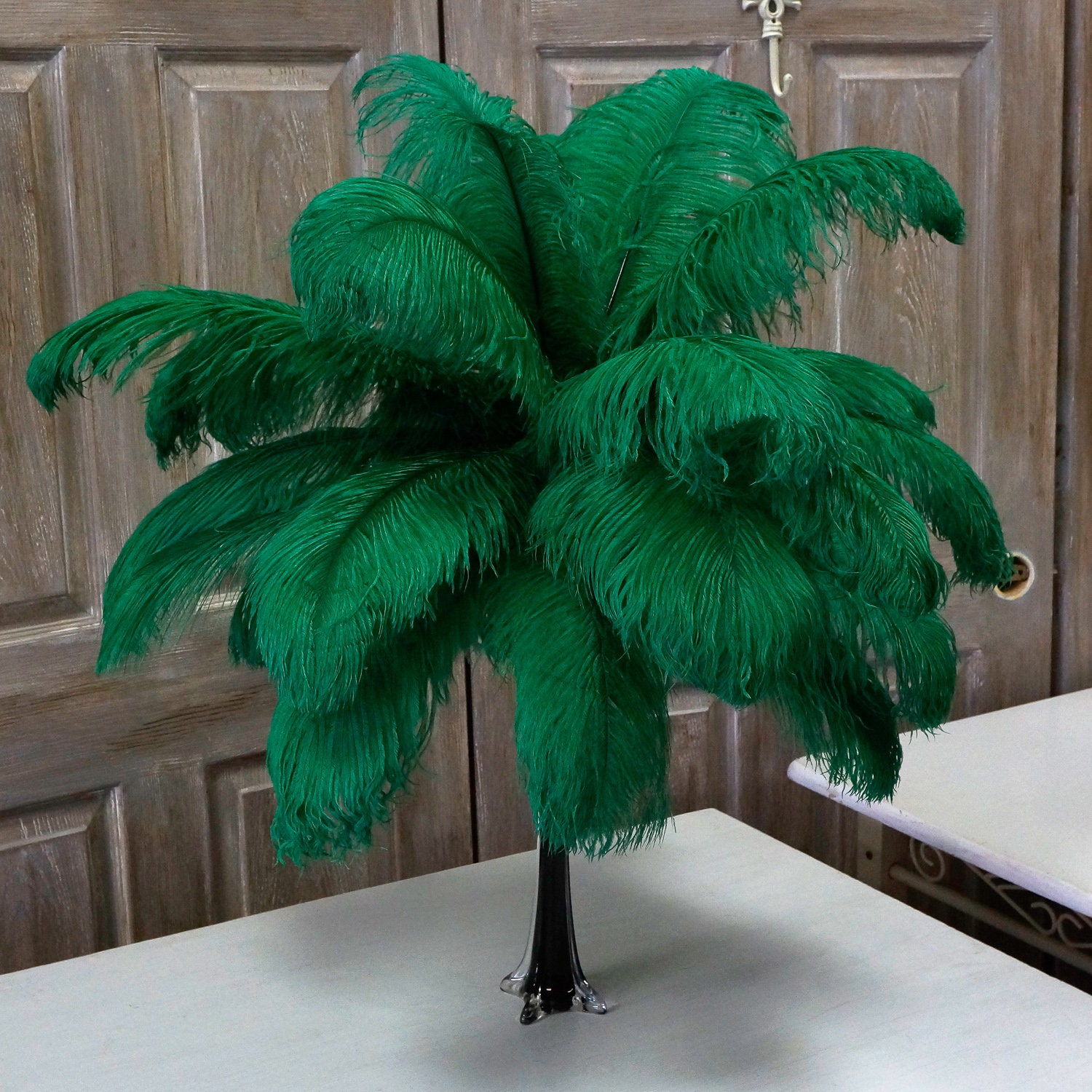 Emerald green ostrich feathers deals