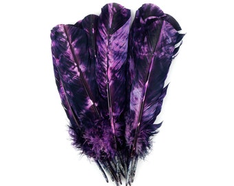 25pc/pkg Orchid & Plum Tie-Dyed Turkey Quill Value Pack - For Arts and Crafts, Millinery, Carnival and Costume Design ZUCKER®