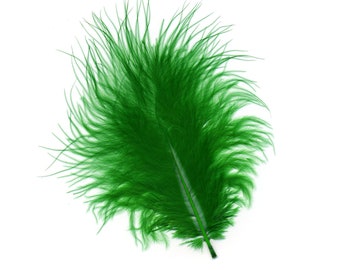 Turkey Feathers, Kelly Green Loose Turkey Marabou Feathers, Short and Soft Fluffy Down, Craft and Fly Fishing Supply Feathers ZUCKER®