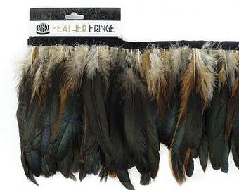 1 Yard Natural Iridescent Coque Feather Fringe 4-6"- Fringe for Costume, Fashion & Millinery Design  ZUCKER®