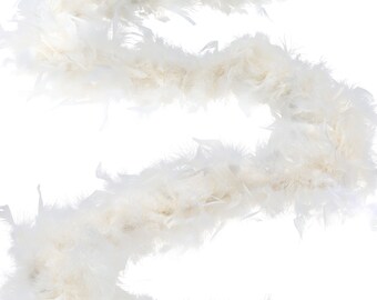 60 Gram Chandelle Feather Boa, Ivory 2 Yards For Party Favors, Kids Craft & Dress Up, Dancing, Wedding, Halloween, Costume ZUCKER®