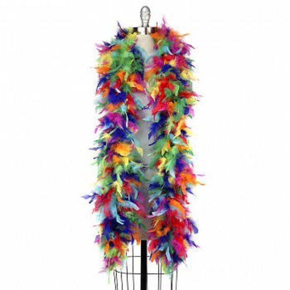 Rainbow color 100gram 72/" Chandelle Feather Boa fancy dress stage parade props