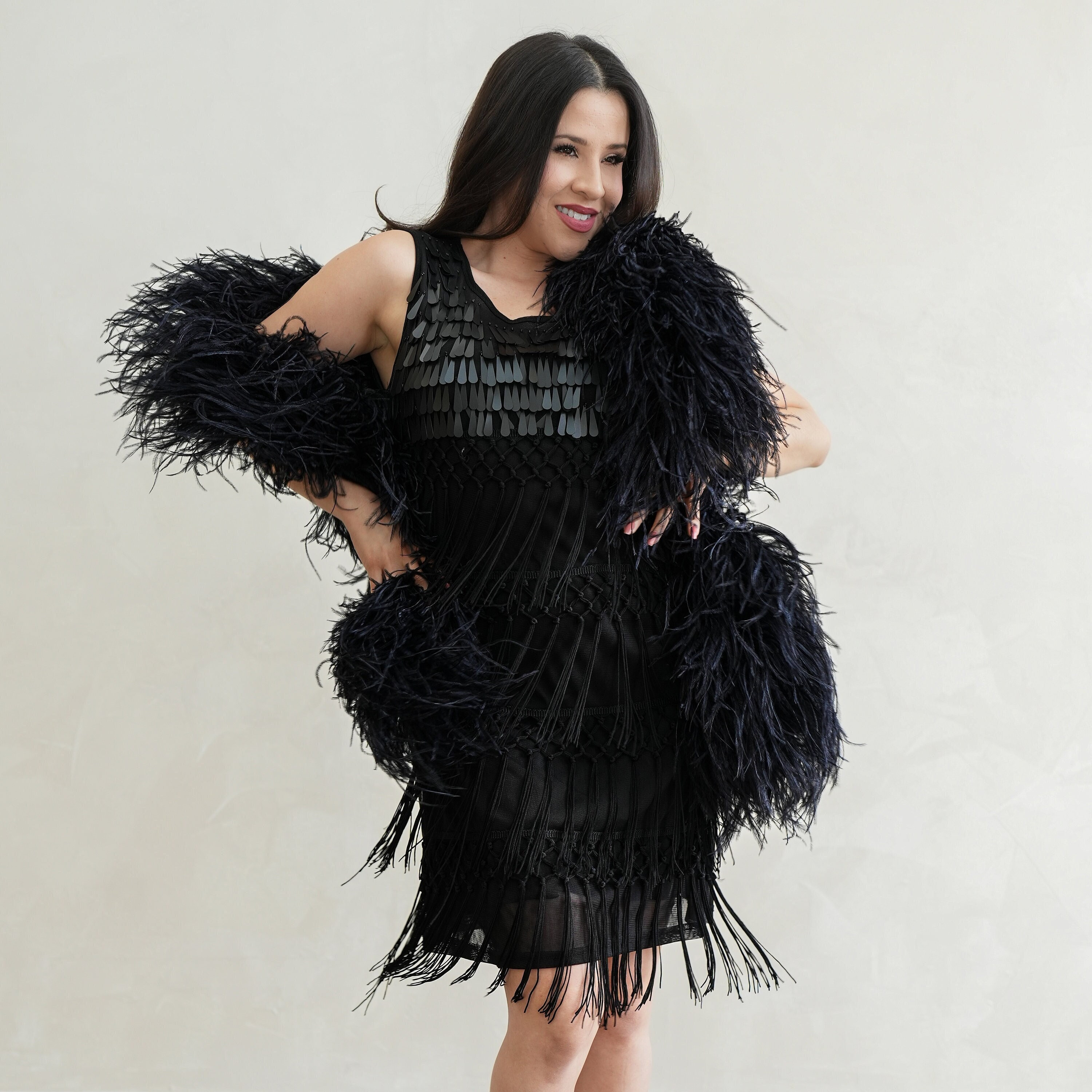 10 Ply Black Extra Full Ostrich Feather Boa for Accessory and