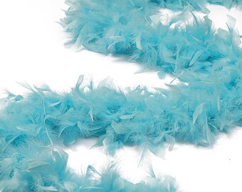 60 Gram Chandelle Feather Boa, Light Turquoise 2 Yards For Party Favors, Kids Craft & Dress Up, Dancing, Wedding, Halloween, Costume ZUCKER®