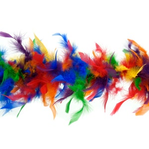 40 Gram Chandelle Feather Boa Classic RAINBOW Mix 2 Yards For Party Favors, Kids Craft, Dress Up, Dancing, Halloween, Costume Zucker®