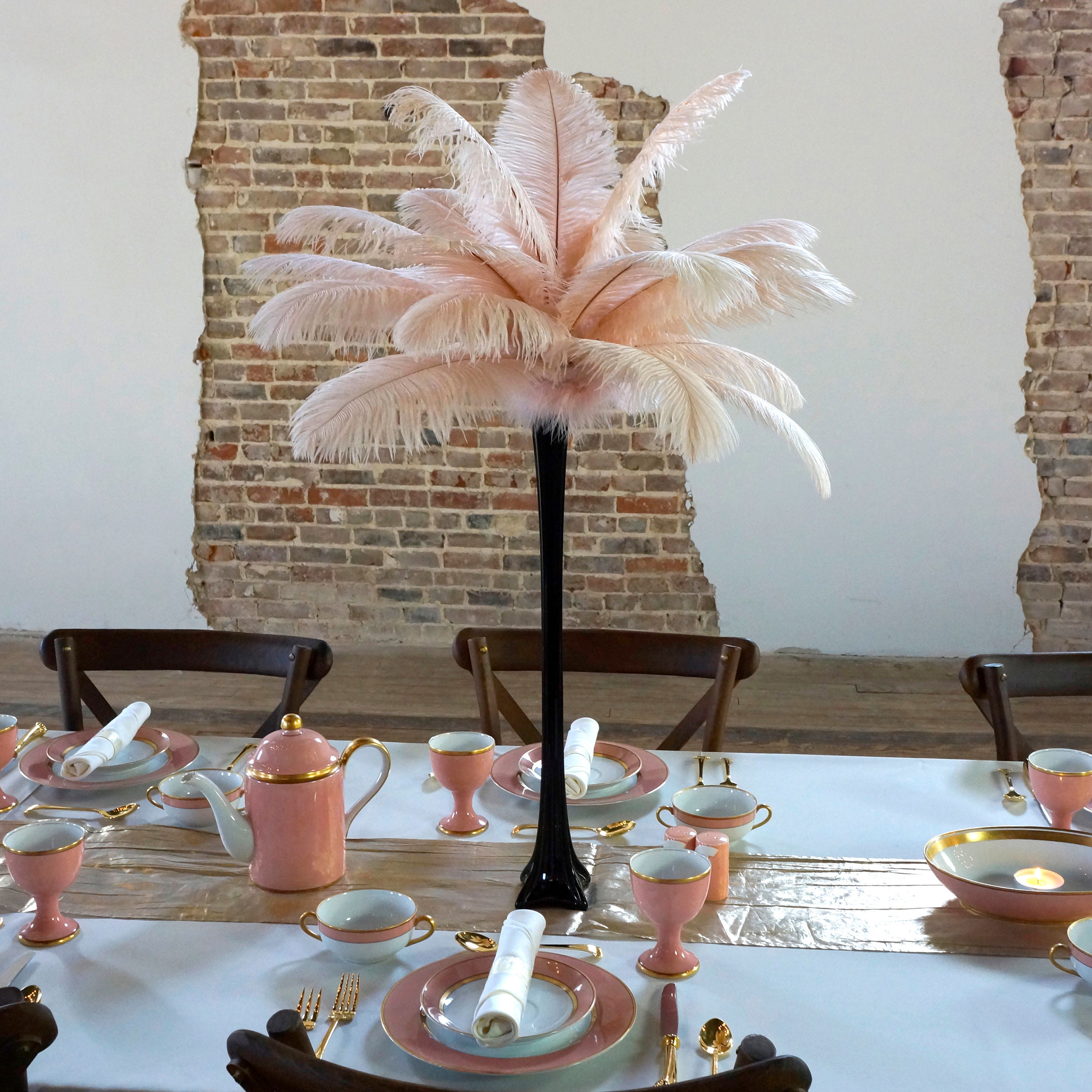 Eiffel Tower Vase BLACK 24 Floral Vase for Feather Centerpieces