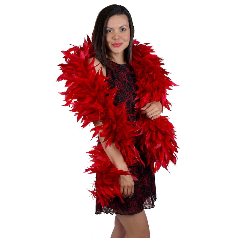 Fancy Feather Boa Red Goose Feather Boa 2 Yards for Party Etsy