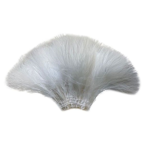 WHITE Strung Marabou Turkey Feathers for Fly Fishing, Fly Tying, D.I.Y Arts  and Crafts ZUCKER® 