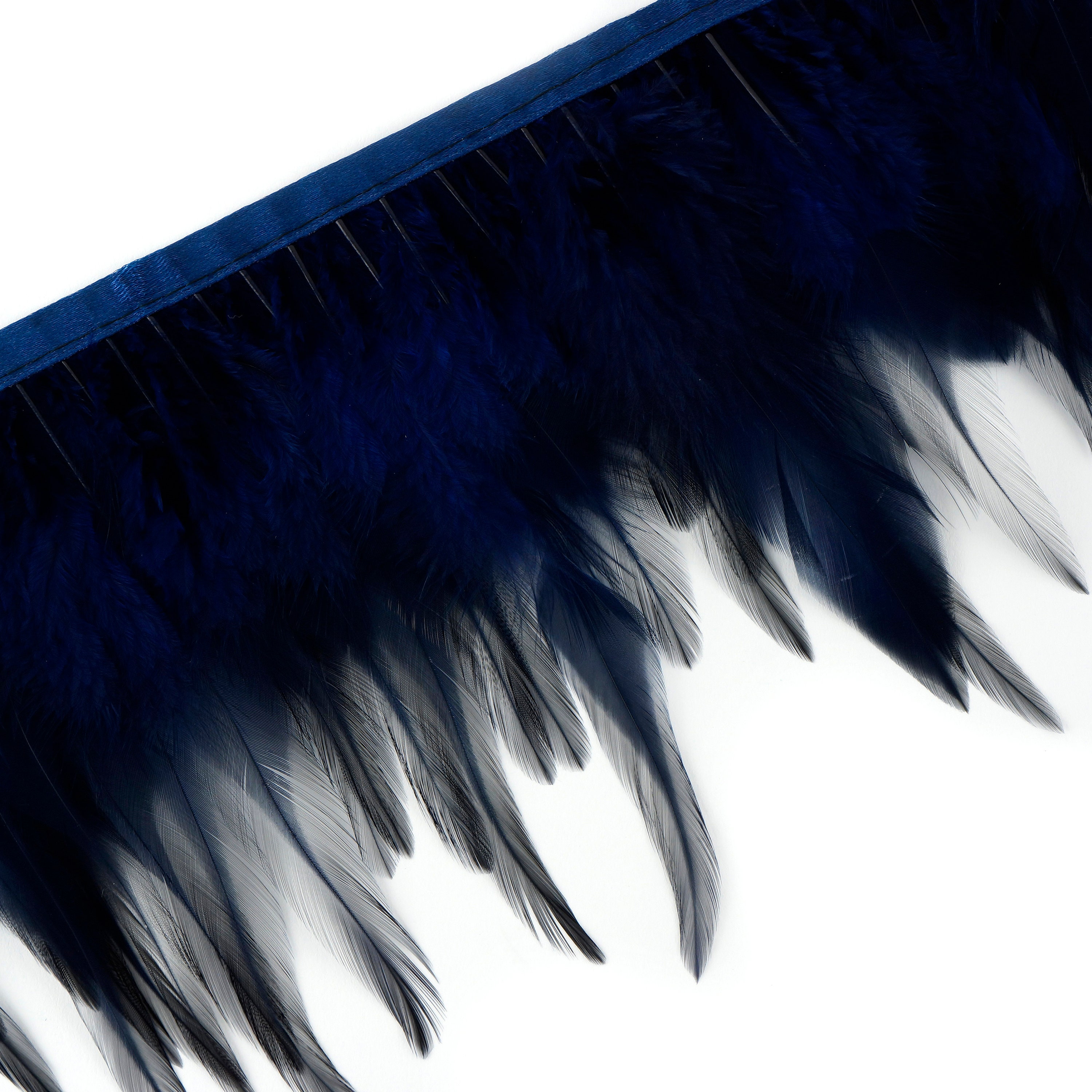 1 Yard NAVY Dyed Saddle Feather Fringe approx 56 Fringe for Costume