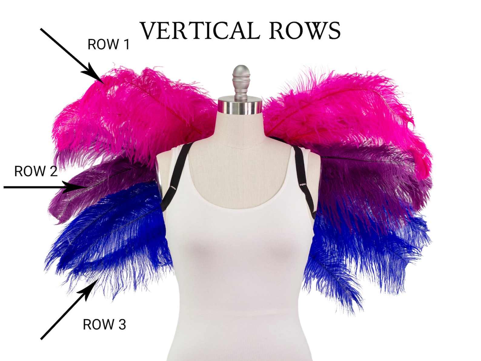 CUSTOM Multi Color Ostrich Feather Wings Made to Order With 2nd Quality ...