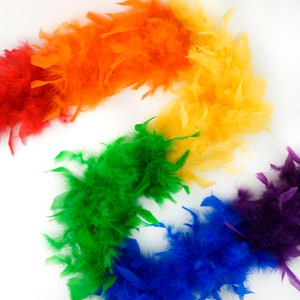 40 Gram Chandelle Feather Boa Classic RAINBOW Sectional 2 Yards For Party Favors, Kids Craft, Dress Up, Dancing, Halloween, Costume Zucker®