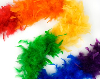 40 Gram Chandelle Feather Boa Classic RAINBOW Sectional 2 Yards For Party Favors, Kids Craft, Dress Up, Dancing, Halloween, Costume Zucker®