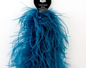 2 Ply Ostrich Feather Boa Turquoise PEACOCK BLUE 2 Yards For Fashion, Accessory, Halloween, Costume Design, Dress Up, Dance & Stage ZUCKER®