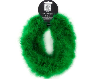 Marabou Feather Craft Boas, 15 Gram Kelly Green Marabou Boa, 2 Yards For DIY Kids Art Crafts, Carnival & Halloween Costume Design ZUCKER®