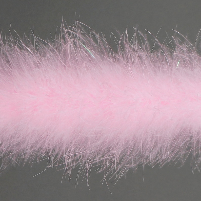 Marabou Feather Boas Candy PINK with Shiny Opal Lurex, 20 Grams 2 Yards, DIY Art Crafts Carnival Fashion Halloween Costume Decor ZUCKER® image 1