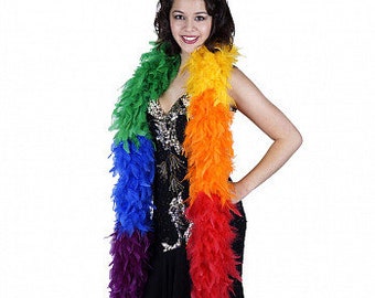 Rainbow Costume Feather Boa - PRIDE Feather Boa for Costume, Carnival and LGBTQ Parades ZUCKER®