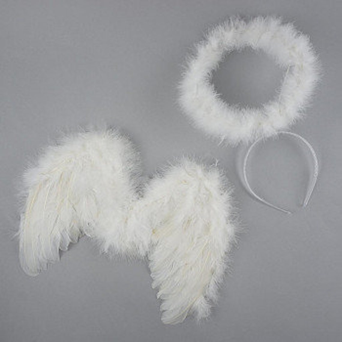 White Angel Feather Wings & Halo Costume Set Small Child Size Etsy