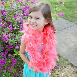 Princess Chandelle Feather Boa  Coral & Opal Lurex 1 Yards For Party Favors, Kids Craft, Dress Up, Dance, Halloween, Costume Zucker®