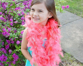 Princess Chandelle Feather Boa  Coral & Opal Lurex 1 Yards For Party Favors, Kids Craft, Dress Up, Dance, Halloween, Costume Zucker®