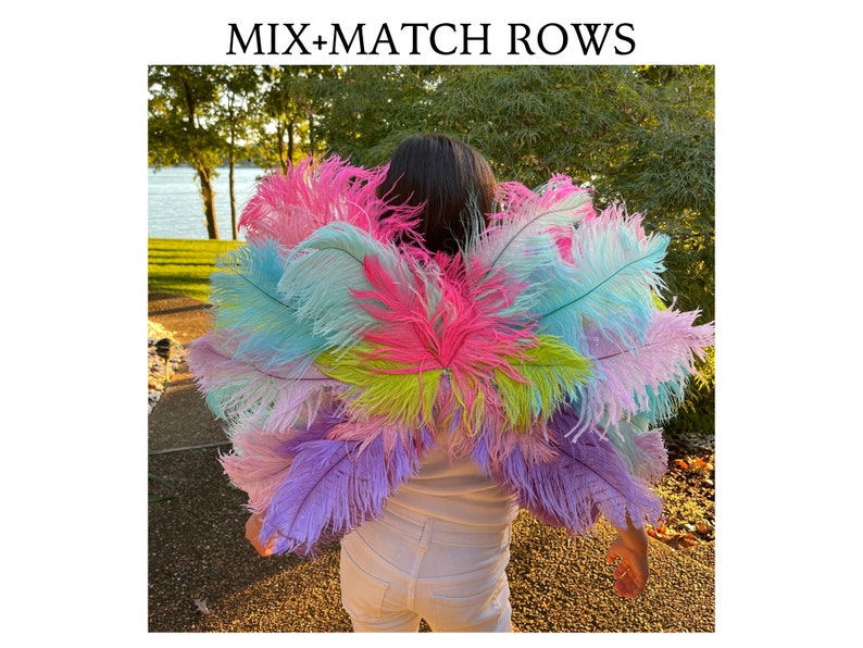 CUSTOM Multi Color Ostrich Feather Wings Made to Order With Etsy