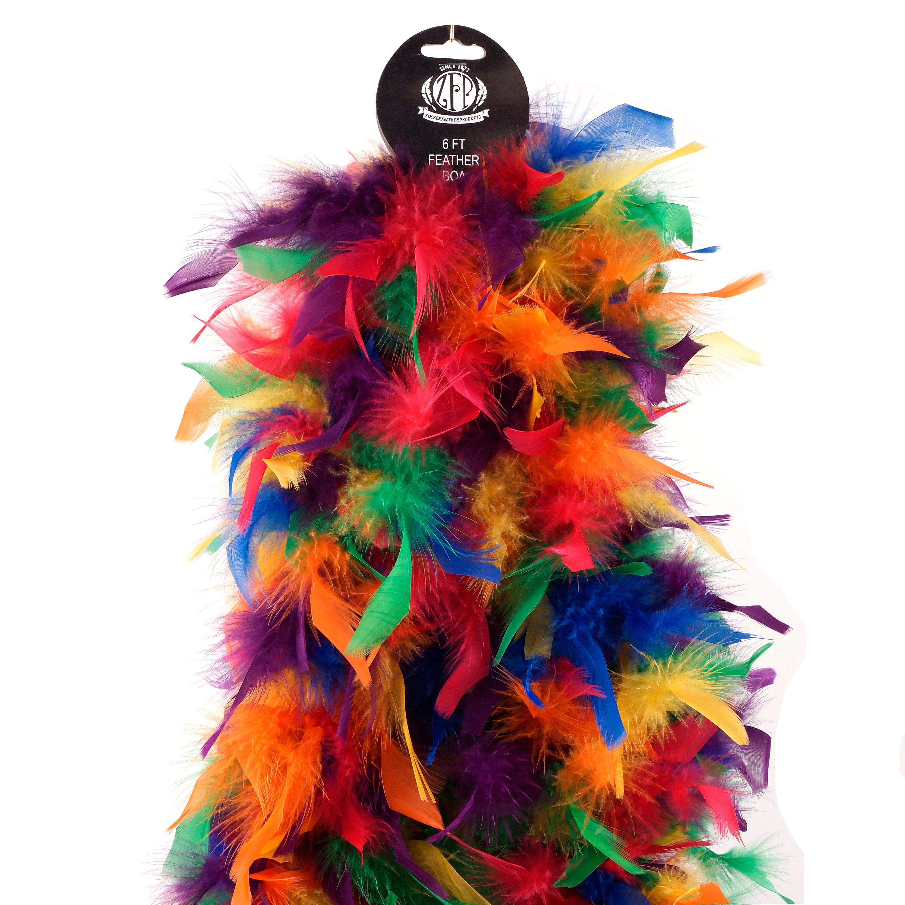 120 Gram Chandelle Feather Boas Rainbow Mix 2 Yards For Party Favors
