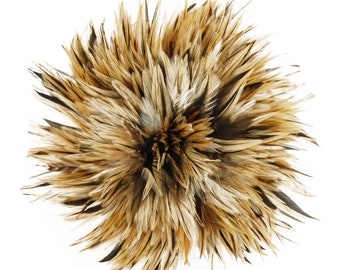 Rooster Feathers, 4-6” NATURAL Rooster Badger Saddle Strung Craft Feathers ZUCKER®