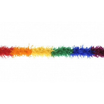 Rainbow Feather Boa - Fancy Dress Costume Accessory For Pride, Easter, Clown, Burlesque & Dancing