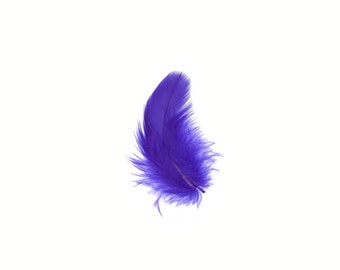 Turkey Feathers, Dark Lilac Loose Turkey Plumage Feathers, Short T-Base Body Feathers for Craft and Fly Fishing Supply ZUCKER®