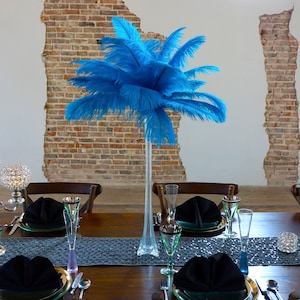 Black Vase Ostrich Feather Centerpiece for Weddings/Birthday/Holiday  parties/Great Gatsby/ Roaring 20's/Hollywood Glam Themes