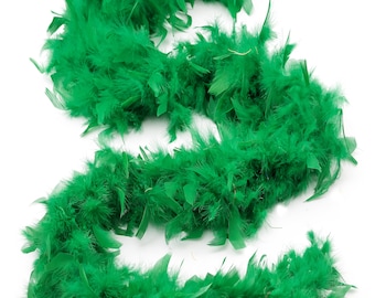 60 Gram Chandelle Feather Boa, Kelly Green 2 Yards For Party Favors, Kids Craft & Dress Up, Dancing, Wedding, Halloween, Costume ZUCKER®