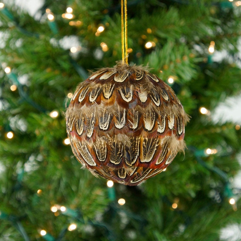 Decorative Feather Ornament 4 Natural Pheasant Ball Etsy Canada