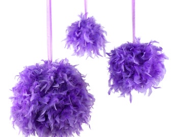 Large LAVENDER Decorative Chandelle Feather Pom Poms 18" - Unique Event Decor For Birthday Parties, Bridal and Baby Showers  ZUCKER®
