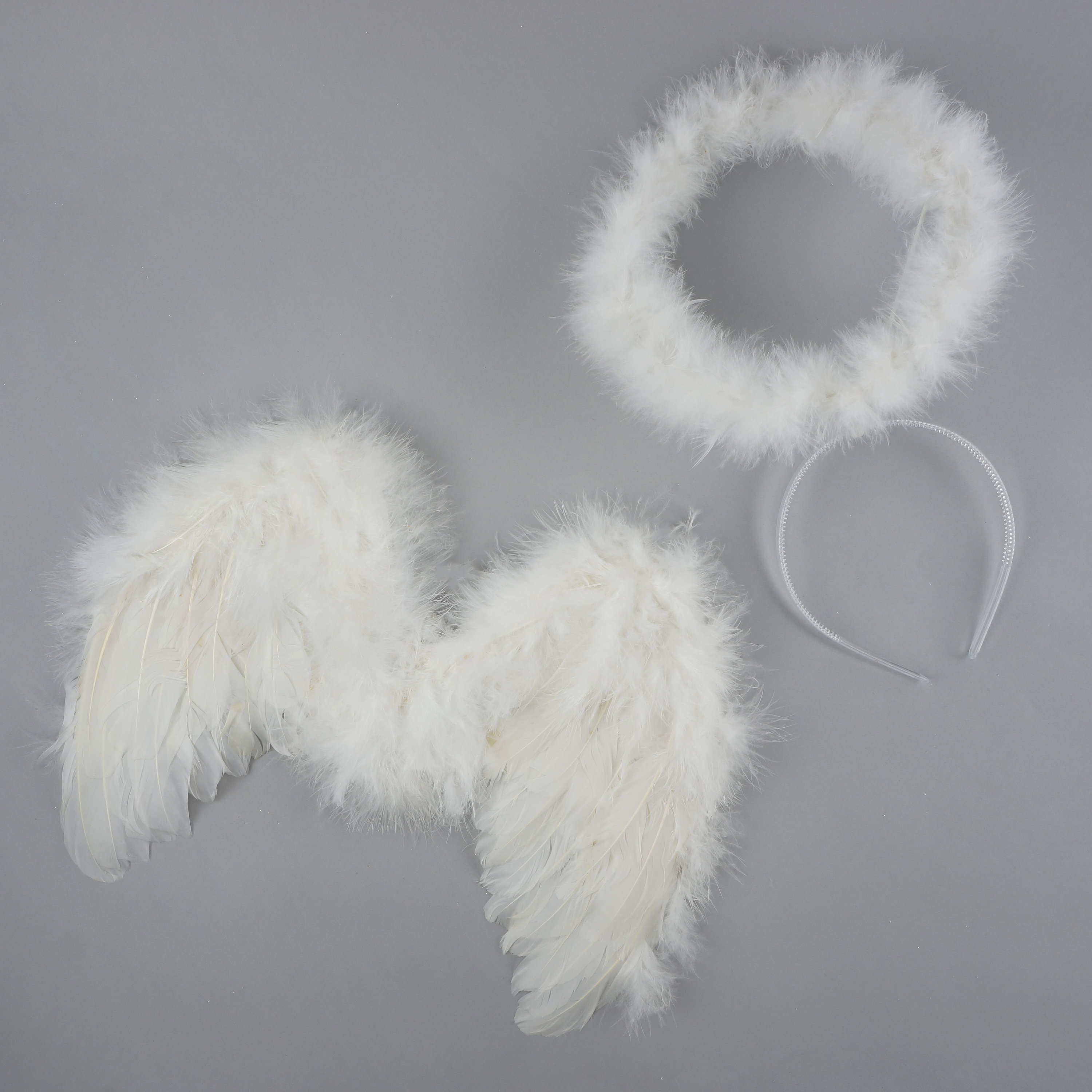 Engelsflügel & Heiligenschein Headband Für Kinderkostüme - Echte Federn, Verstellbar, Für Cosplay & Party