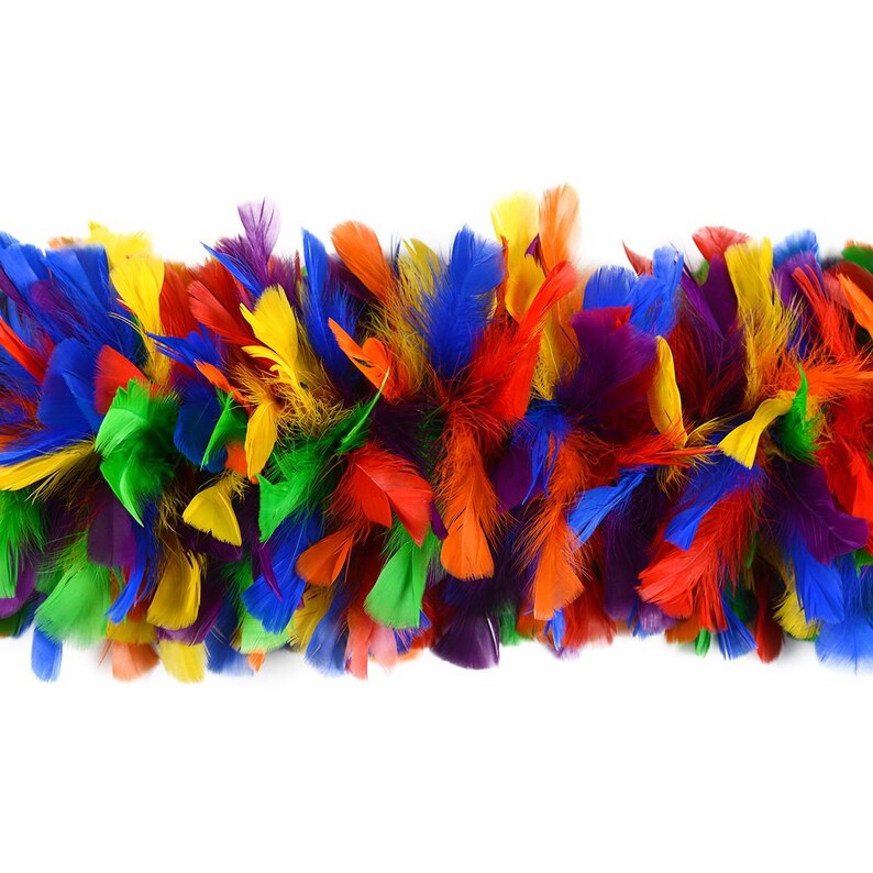 Large Rainbow Feather Boa PRIDE Parade Feather Boa Feather Etsy