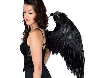 Maleficent Inspired Black Feather Wings, Large Black Angel Feather Wings, Dark Angel Wings, Unique Feather Costume & Cosplay Wings ZUCKER®