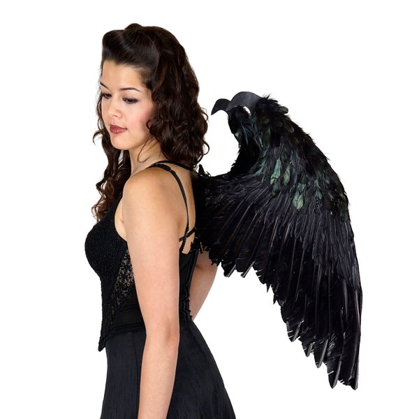 Maleficent Inspired Black Feather Wings, Large Black Angel Feather Wings, Dark Angel Wings, Unique Feather Costume & Cosplay Wings ZUCKER®