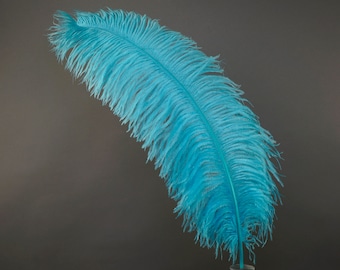 X-Large Ostrich Feathers 24-30", 1 to 25 Pieces, Lt. TURQUOISE, For Wedding Centerpieces, Party Decor, Millinery, Carnival, Costume ZUCKER®