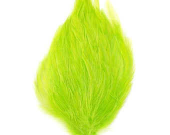 LIME Dyed Hackle Pads - Feather Patches For Arts & Crafts, DIY Fascinators, Millinery, Fashion, Costume and Carnival Design ZUCKER®